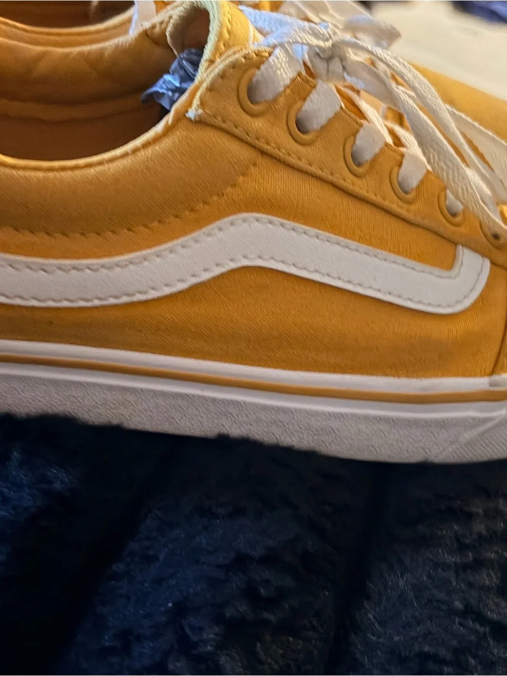 Vans Yellow Canvas Low-Top Sneakers with White Stripe